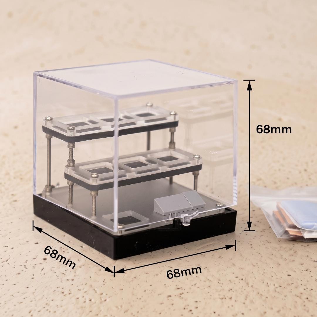 Mineral Storage Box with Three Tier Steps，Clear Perky Box for Miniature Specimen，Acrylic Crystal Display Case Tray
