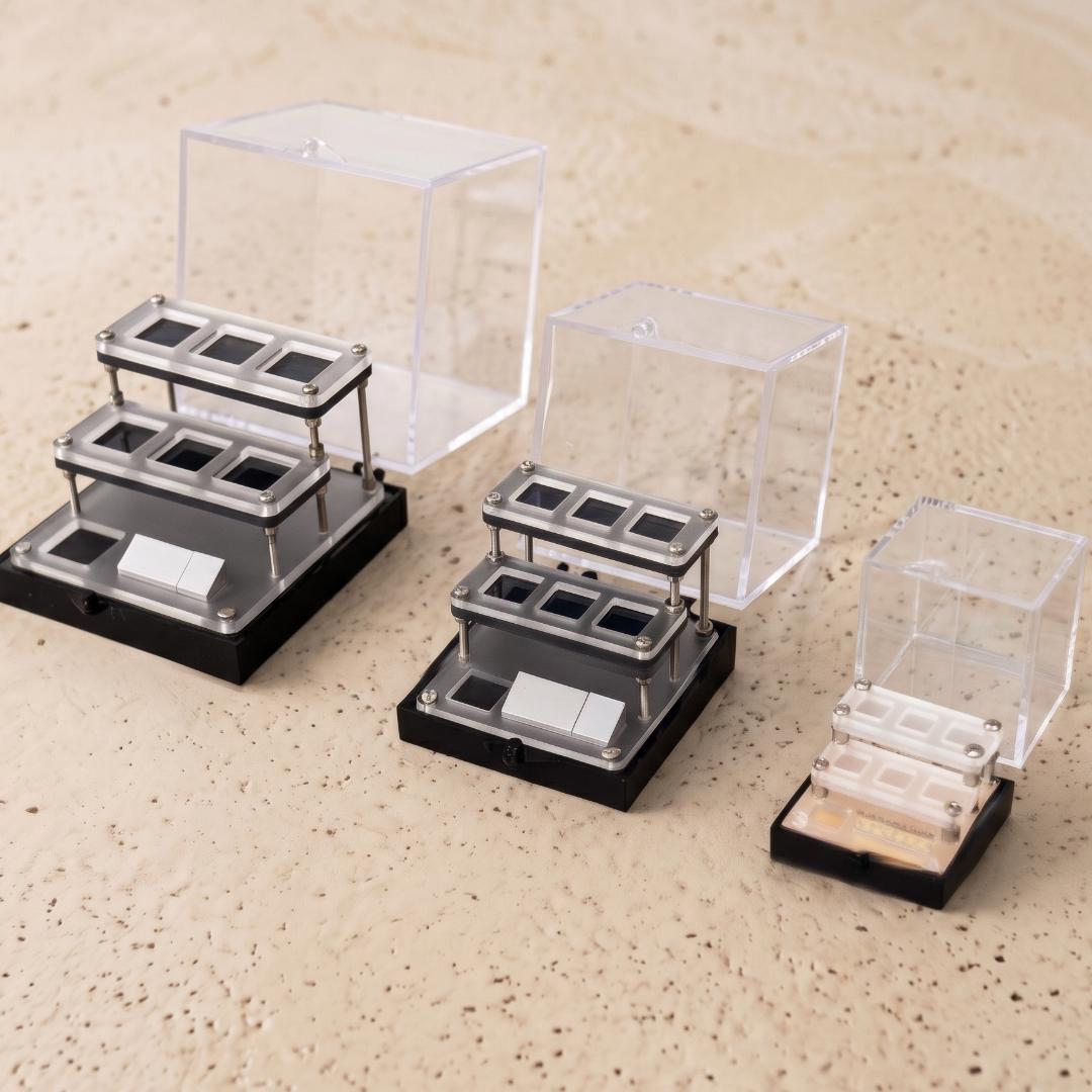 Mineral Storage Box with Three Tier Steps，Clear Perky Box for Miniature Specimen，Acrylic Crystal Display Case Tray