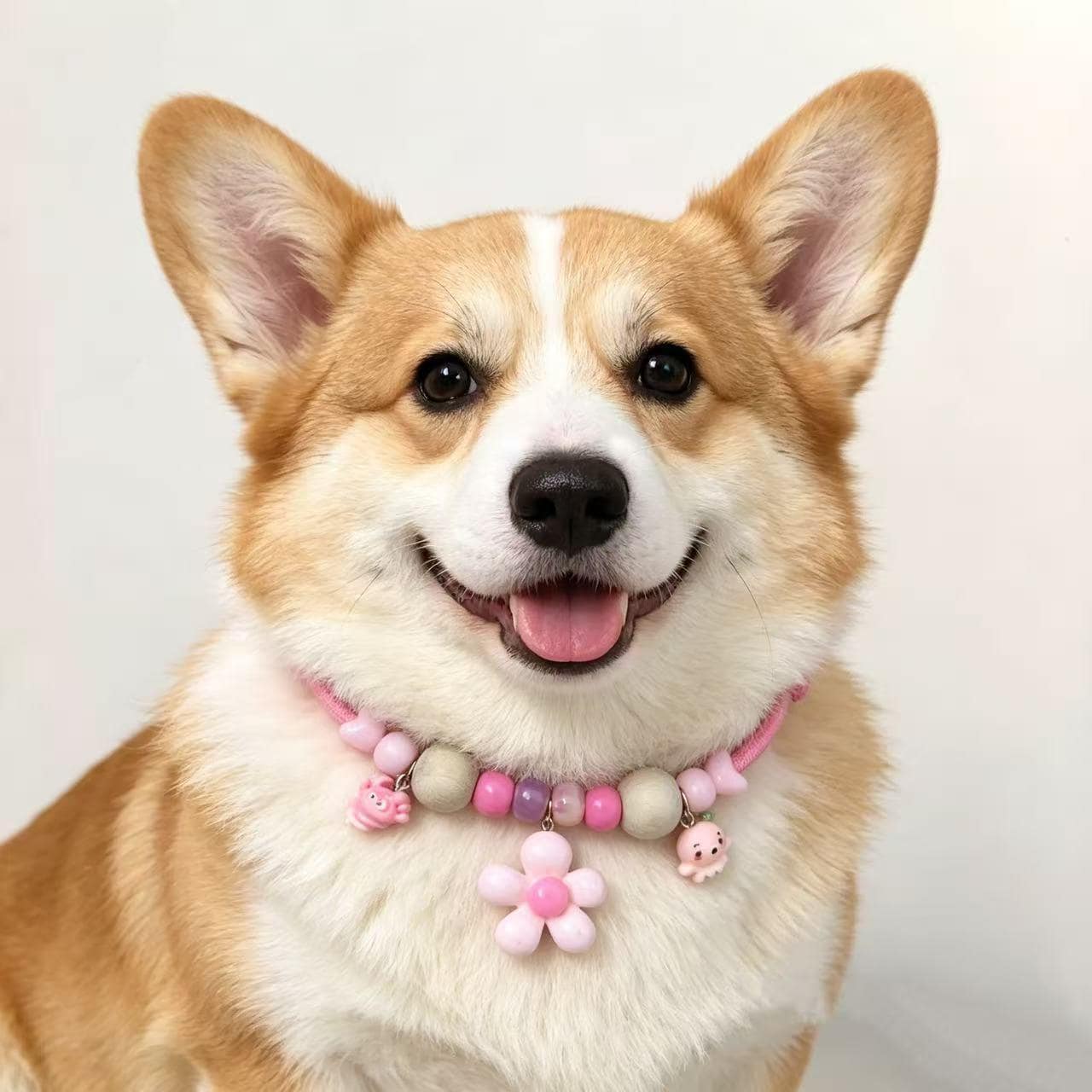 Adjustable Gemstone Dog Collar with Aromatic Wood Beads，Custom Size Pet Necklace，Premium Jewelry for Dogs and Cats Gift