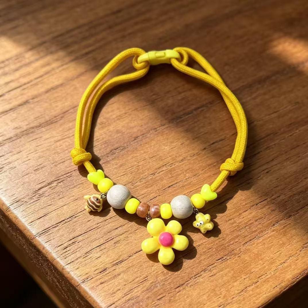 Adjustable Gemstone Dog Collar with Aromatic Wood Beads，Custom Size Pet Necklace，Premium Jewelry for Dogs and Cats Gift