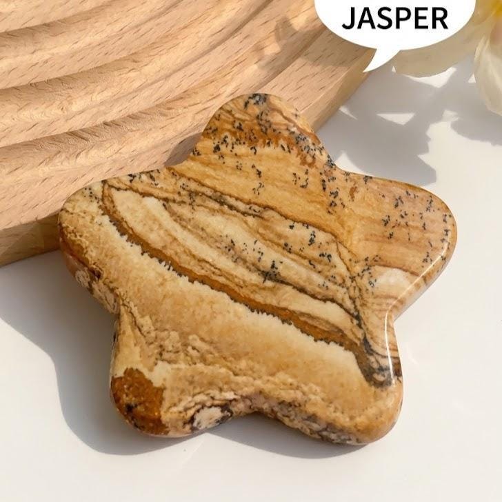 Custom Natural Gemstone Phone Grip, Star Heart Oval Crystal Phone Stand, Cute Kindle Grip Gift for Her