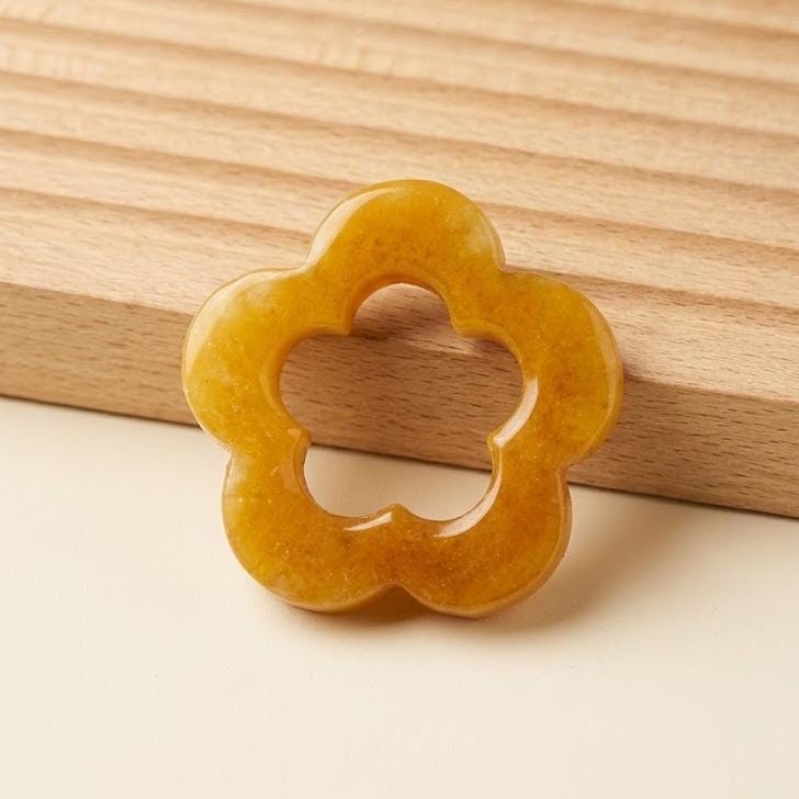 Dainty Gemstone Flower Pendant, Natural Stone Daisy Charm for Earring Necklace,  Loose Flower Beads Jewelry Making Supply