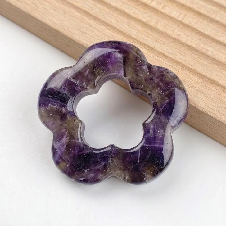 Dainty Gemstone Flower Pendant, Natural Stone Daisy Charm for Earring Necklace,  Loose Flower Beads Jewelry Making Supply