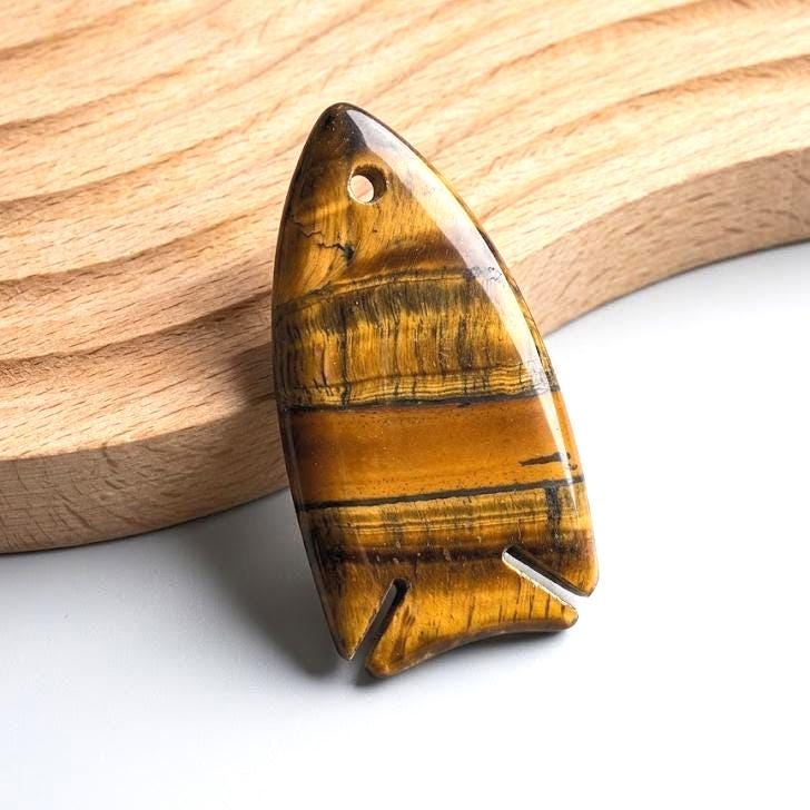 Gemstone Fish Pendant for Necklace Making, Hand Carved Natural Stone Animal Charm DIY, Ocean Inspired Unique Gift for Her