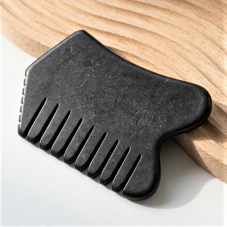 Custom Engraved Jade Gua Sha Comb Box, Personalized Scalp Massage Tool, Facial Lifting Guasha Stone, Spa Self Care Gift for Her