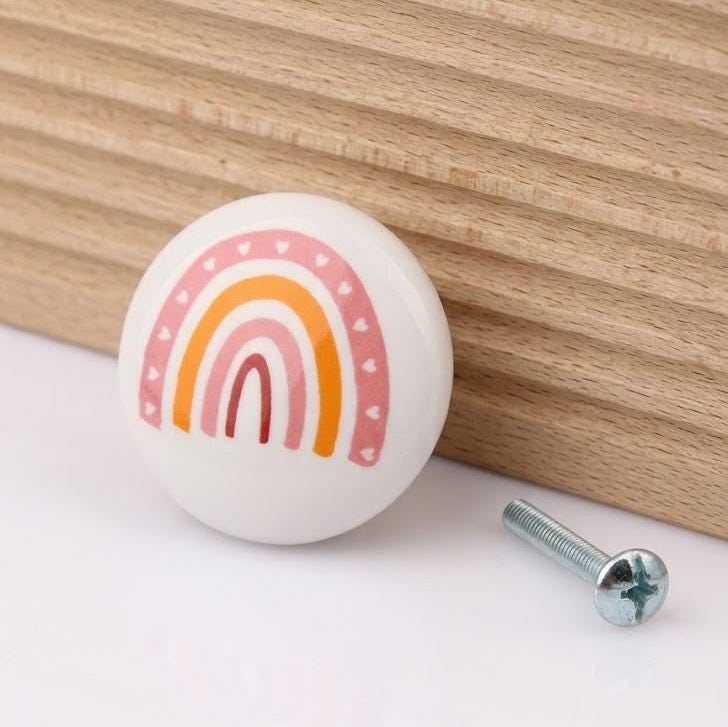 Ceramic Cabinet Knobs and Handles, Rainbow Dresser Knob, Cute Bedroom Knobs for Drawers, Cupboard Handle Pull, Home Decor