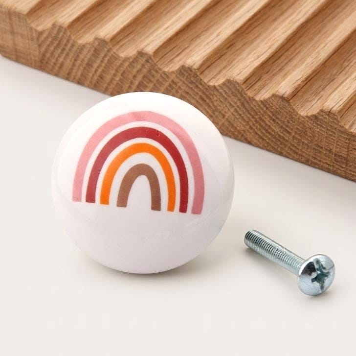 Ceramic Cabinet Knobs and Handles, Rainbow Dresser Knob, Cute Bedroom Knobs for Drawers, Cupboard Handle Pull, Home Decor