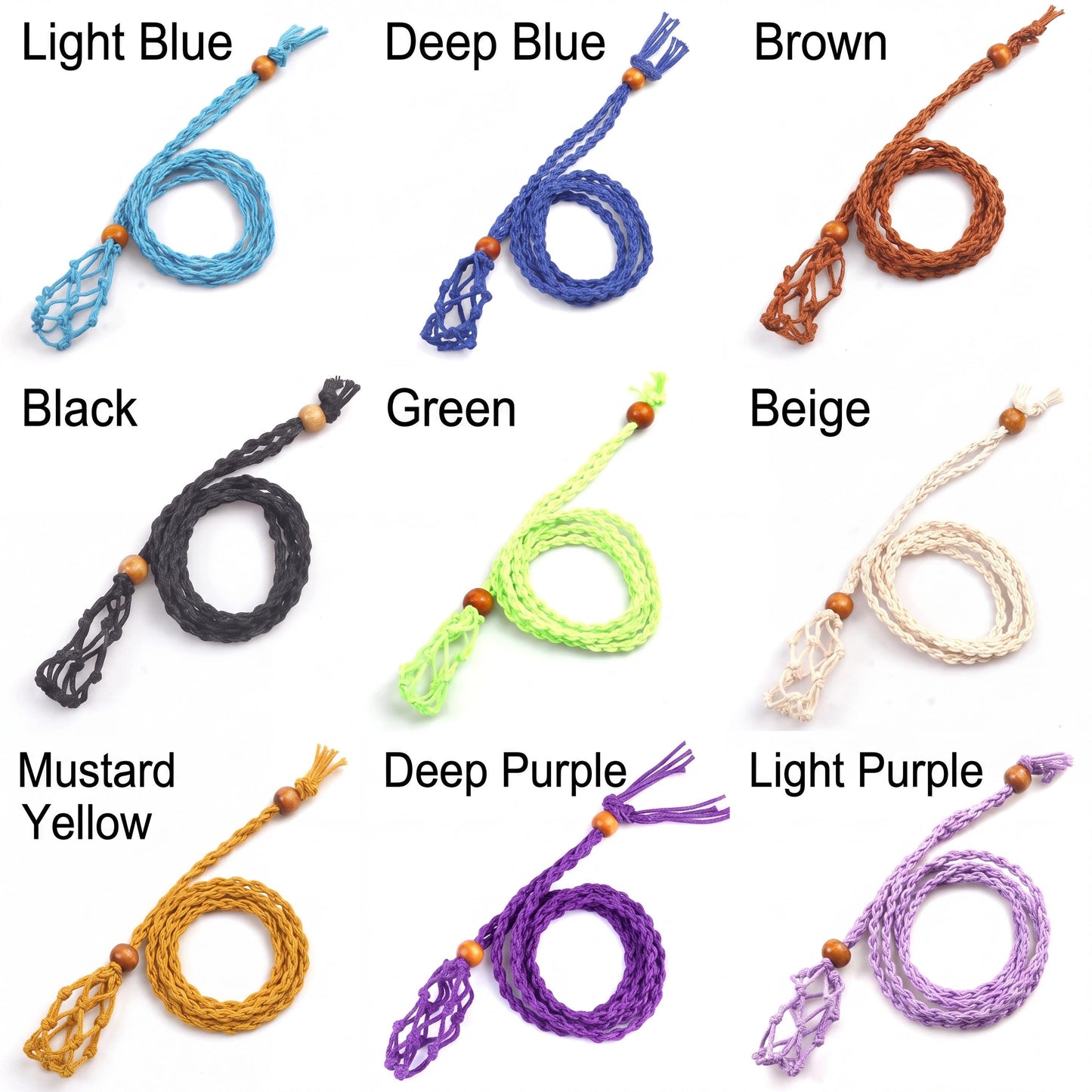 Adjustable Necklace Cord Empty Stone Holder, Interchangeable Crystal Cage Pendant, Net Pocket Gemstone Cord, Unique Jewelry Making Gift