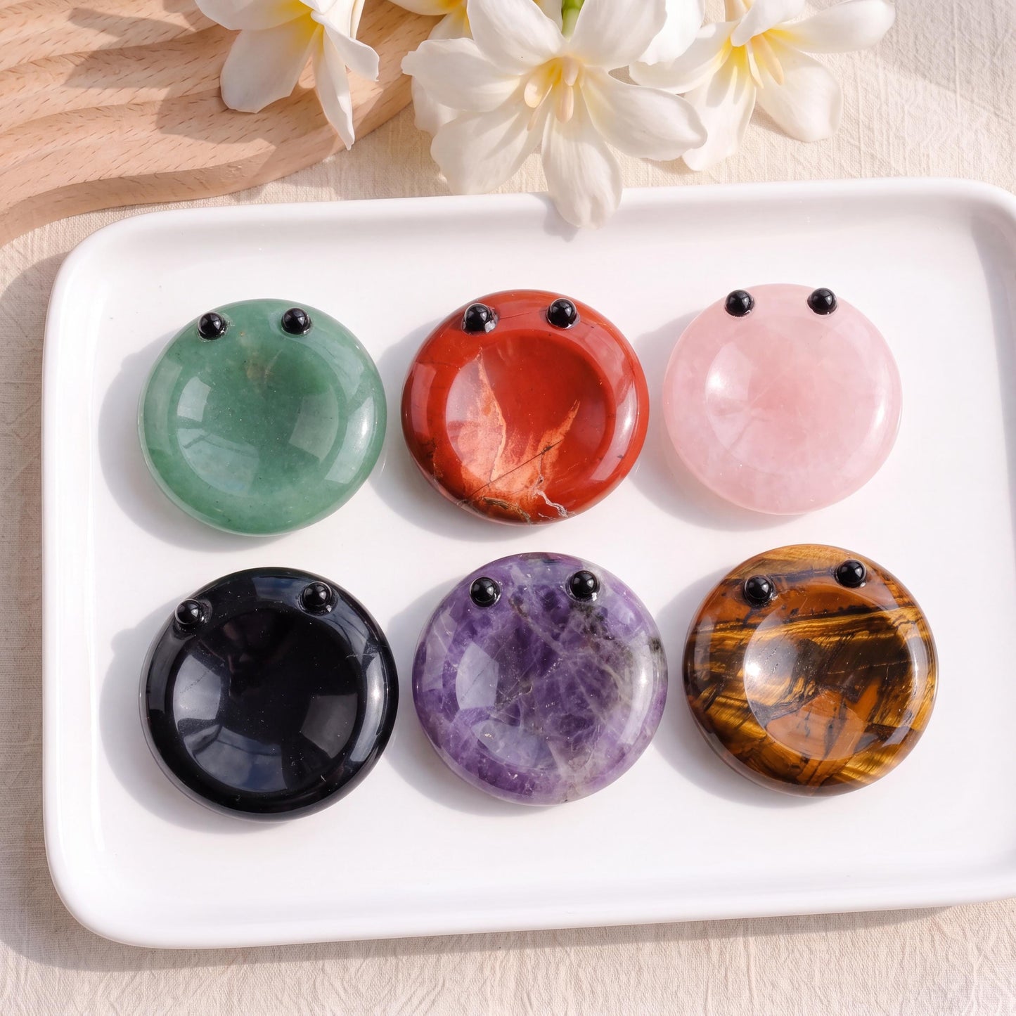 Crystal Worry Stone, Pocket Hug Token, Cute Frog Palm Stone, Thinking of You Gift, Assorted Mixed Crystals, Cute Keepsake Ornament