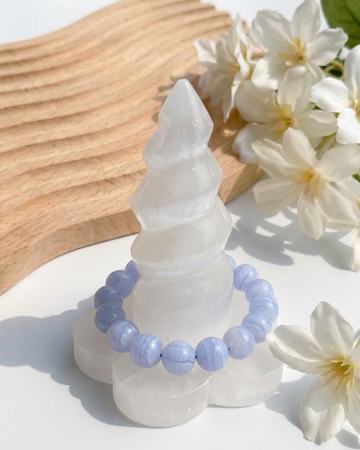 Selenite Crystal Bracelet Holder Ring Cone, Jewelry Organizer Display Stand, Cleansing Charging Station, Spiritual Gift for Her Home Decor